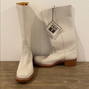 Frye white leather boots